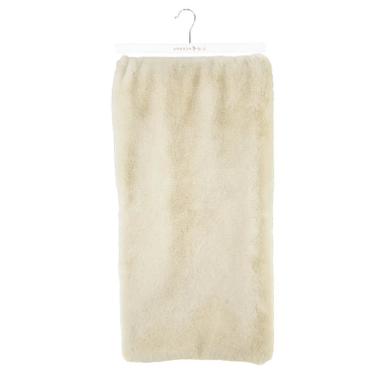 Amanda Blu Almond Fireside Faux Fur Throw Blanket