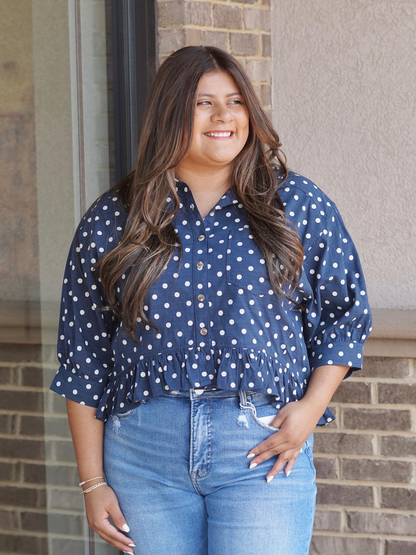Sailor Polka Dot Top