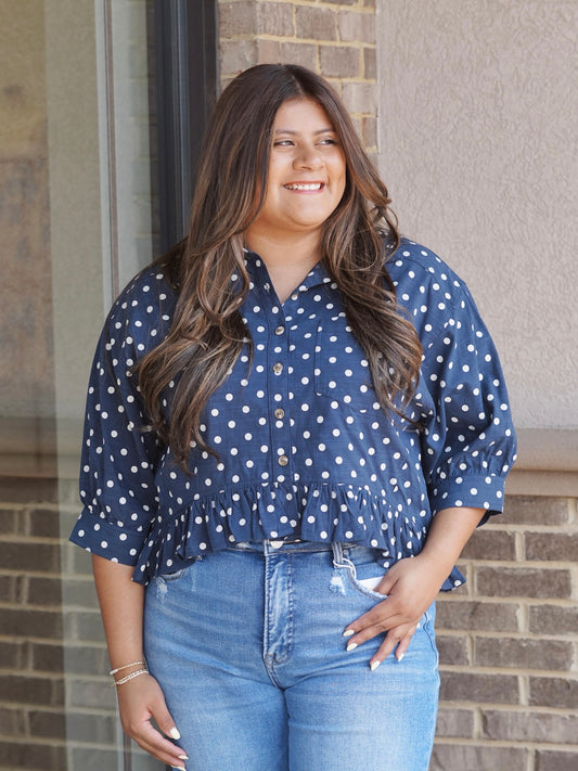 Sailor Polka Dot Top