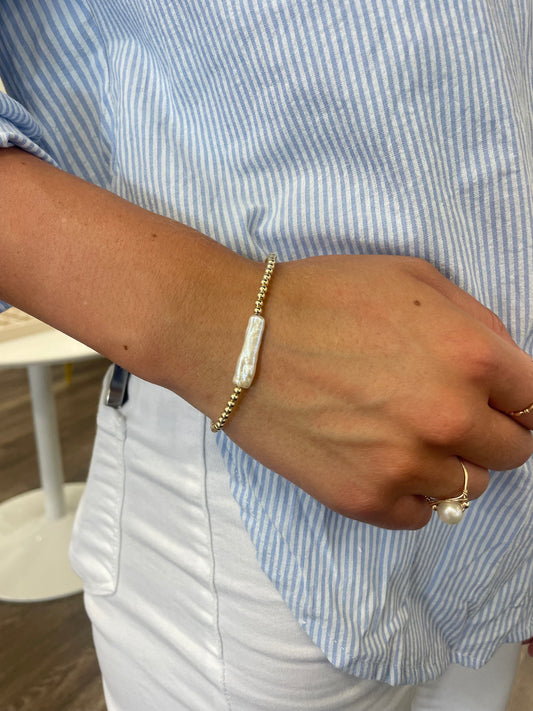 Chrishell 14K Gold-Filled Pearl Beaded Bracelet