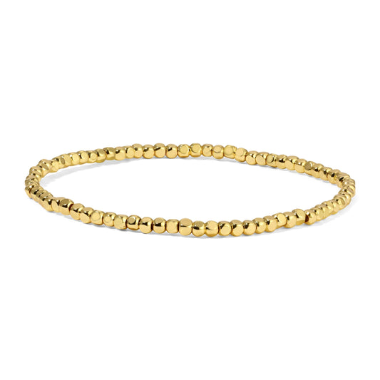 2.5mm Gold Cube Beaded Bracelet