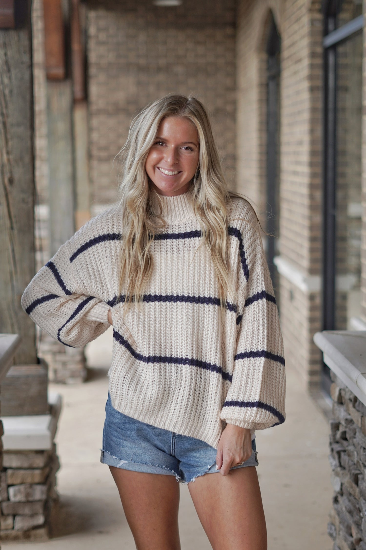 Sawyer Striped Knit Sweater
Crew Neckline
Long Sleeves
Knit Sweater
Colors: Cream
Full Length
Striped
Relaxed Fit
Fabric Content: 100% Acrylic
Care: Hand Wash Cold Water, Do Not Bleach, Flat Dry, Do Not Iron.