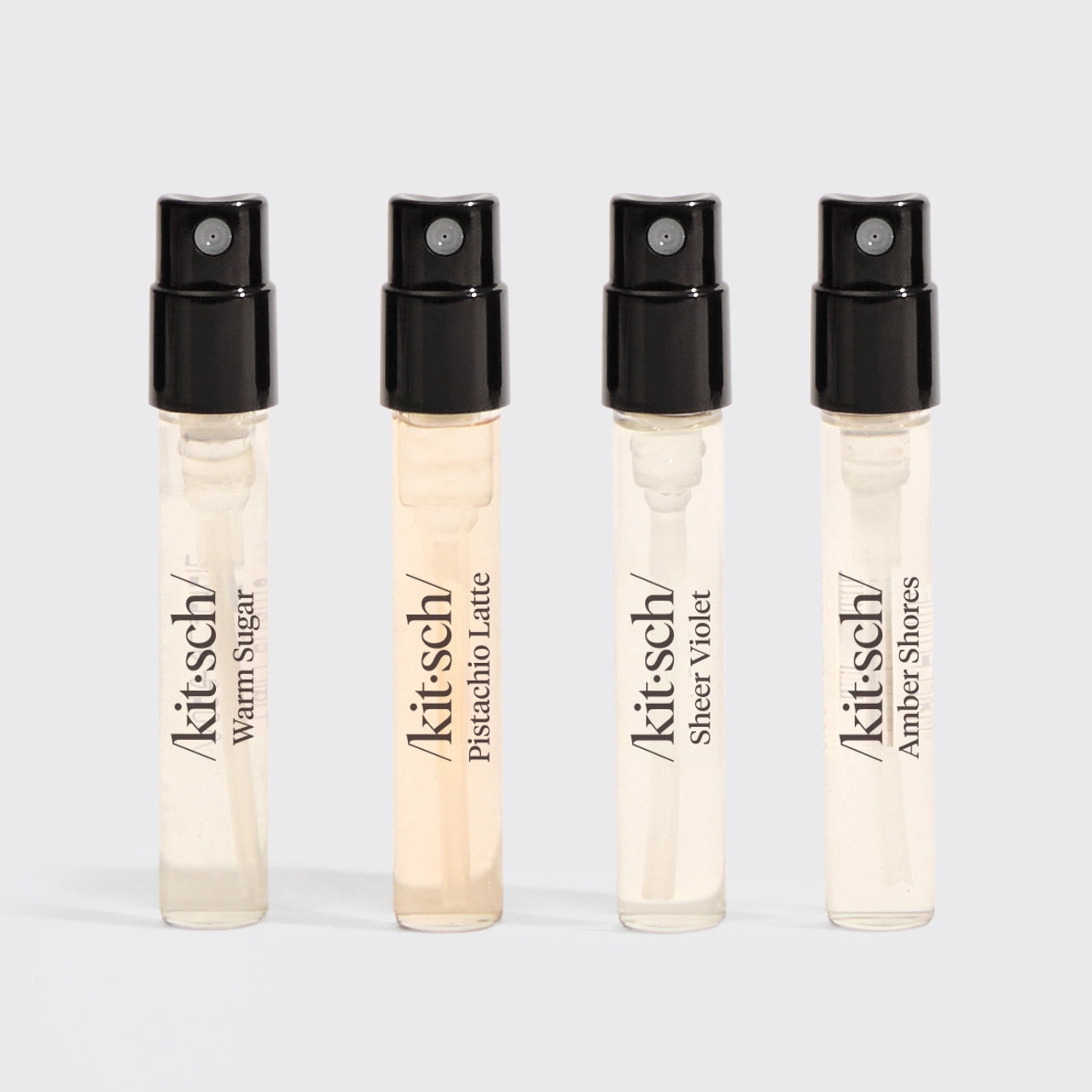 A quick way to refresh your hair between washes Includes 4 sample-sized versions of Warm Sugar, Pistachio Latte, Sheer Violet, and Amber Shores Hair Perfume