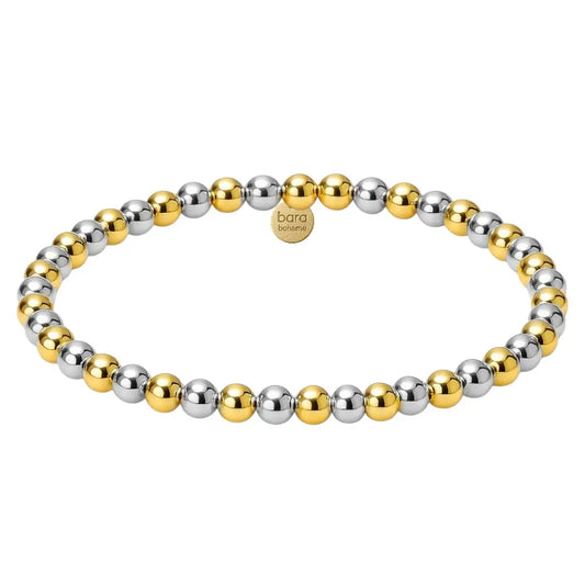 Classic Two Tone 4mm Beaded Bracelet