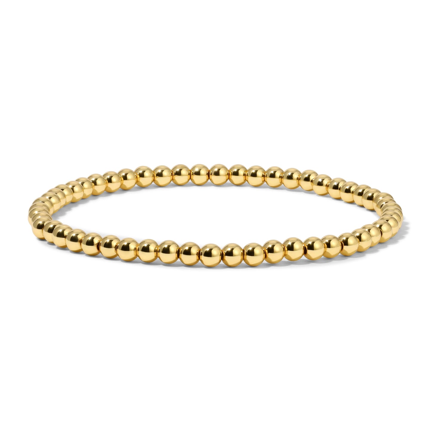 4mm Gold Round Beaded Bracelet