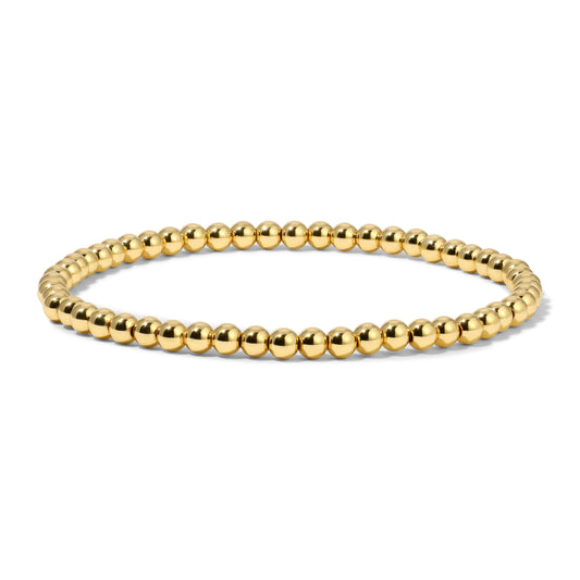 4mm Gold Round Beaded Bracelet