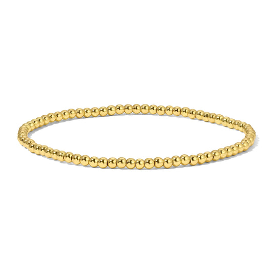 3mm Gold Round Beaded Bracelet