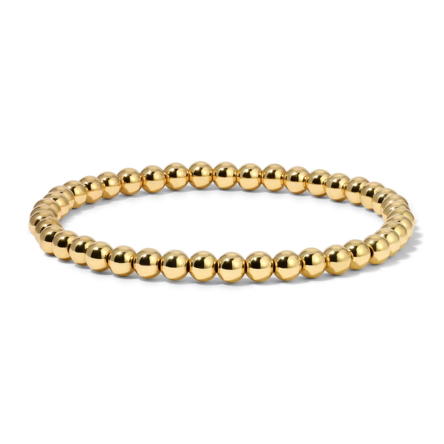 5mm Gold Round Beaded Bracelet