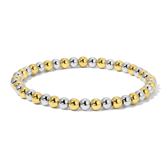 5mm Silver And Gold Mixed Beaded Bracelet