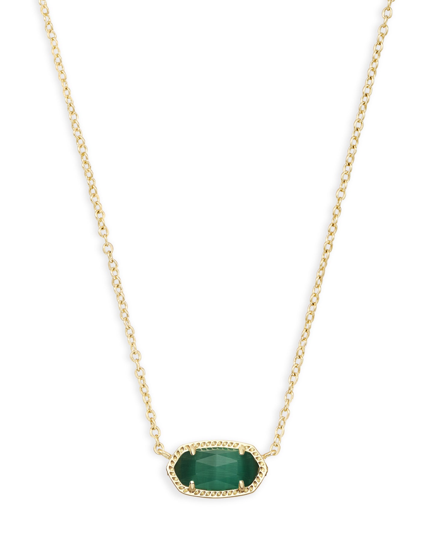 Kendra Scott Elisa Necklace Gold Emerald Cats Eye