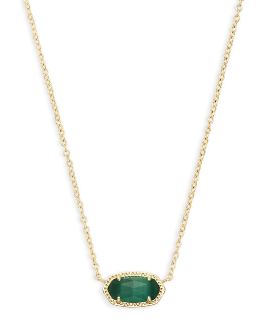 Kendra Scott Elisa Necklace Gold Emerald Cats Eye