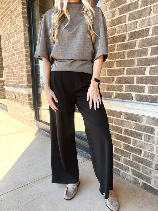 Bella Black Wide Leg Dress Pants