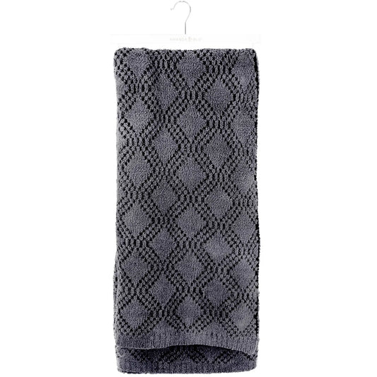 Amanda Blu Black Fluffy Knit Throw Blanket