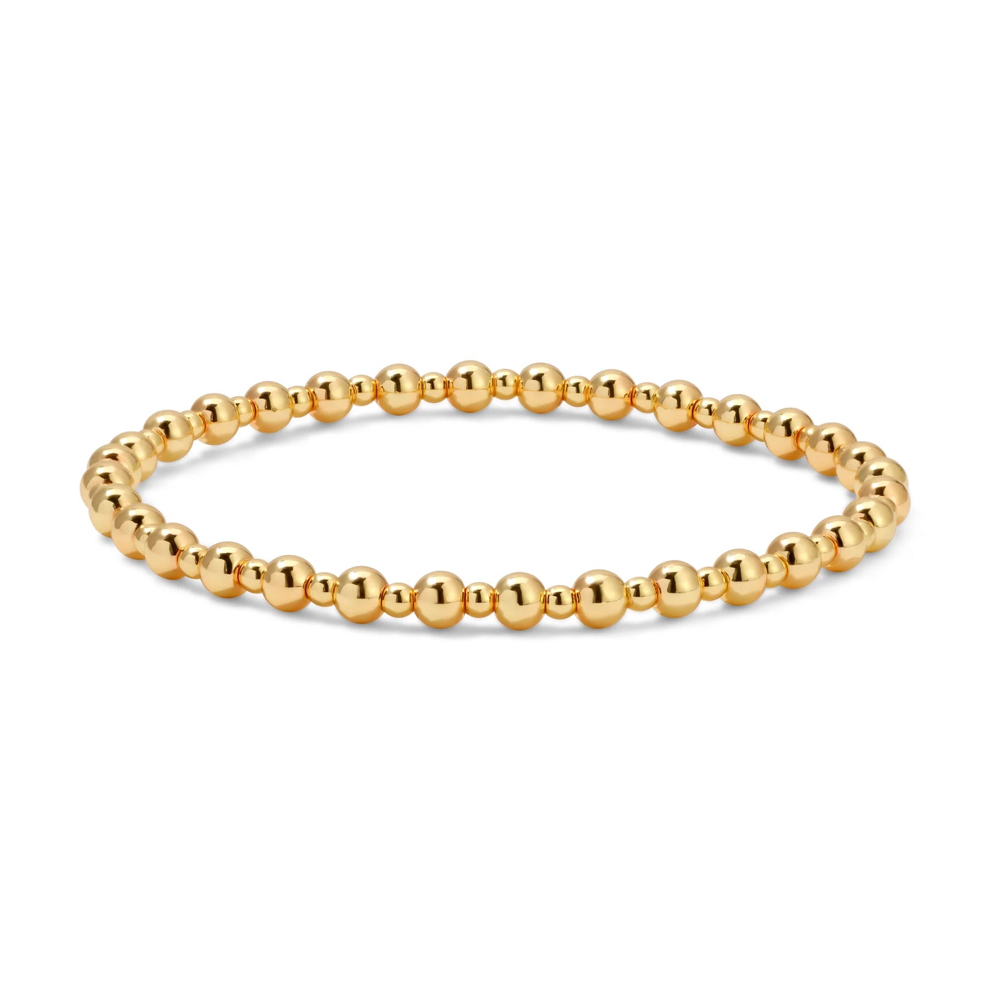 2.5mm/4mm Gold Round Beaded Bracelet