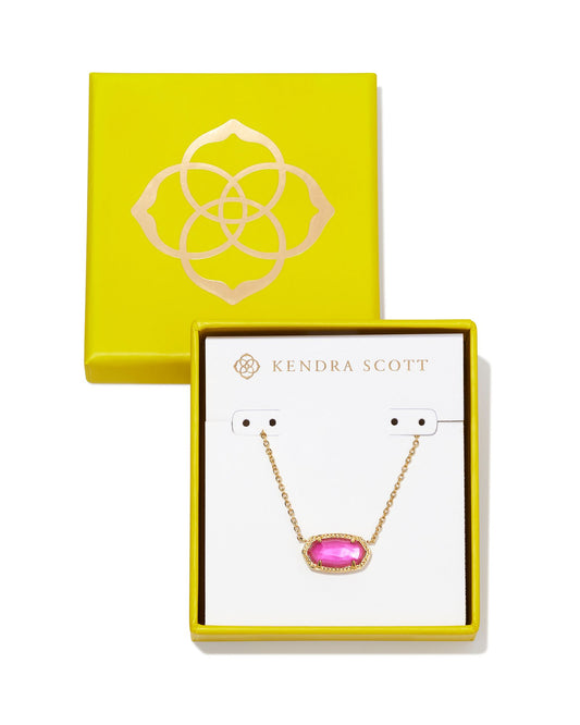 Gift our bestselling (and pre-wrapped!) icon this season with the Boxed Elisa Gold Pendant Necklace in Azalea Illusion. A dainty stone and delicate chain combine to make a chic wear-anywhere accessory. This pendant necklace is designed for a versatile look that suits any style, making this a gift that truly keeps giving.
