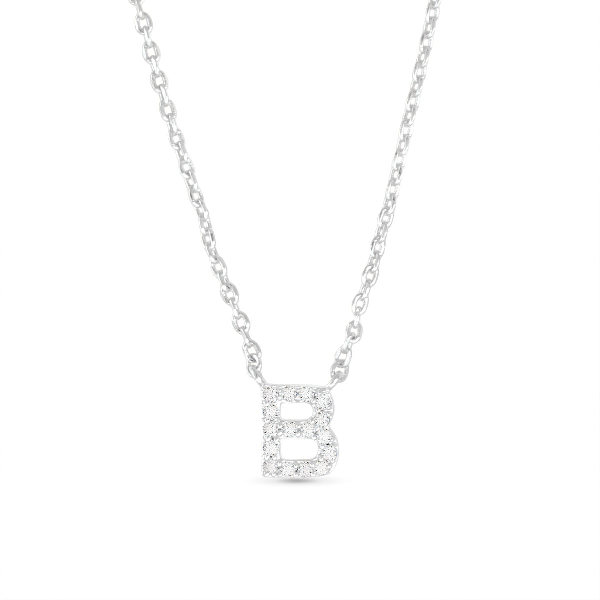 Silver CZ Initial Necklace