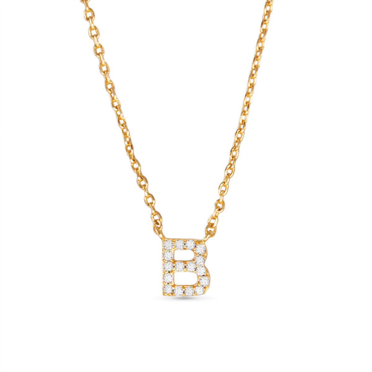 Gold CZ Initial Necklace