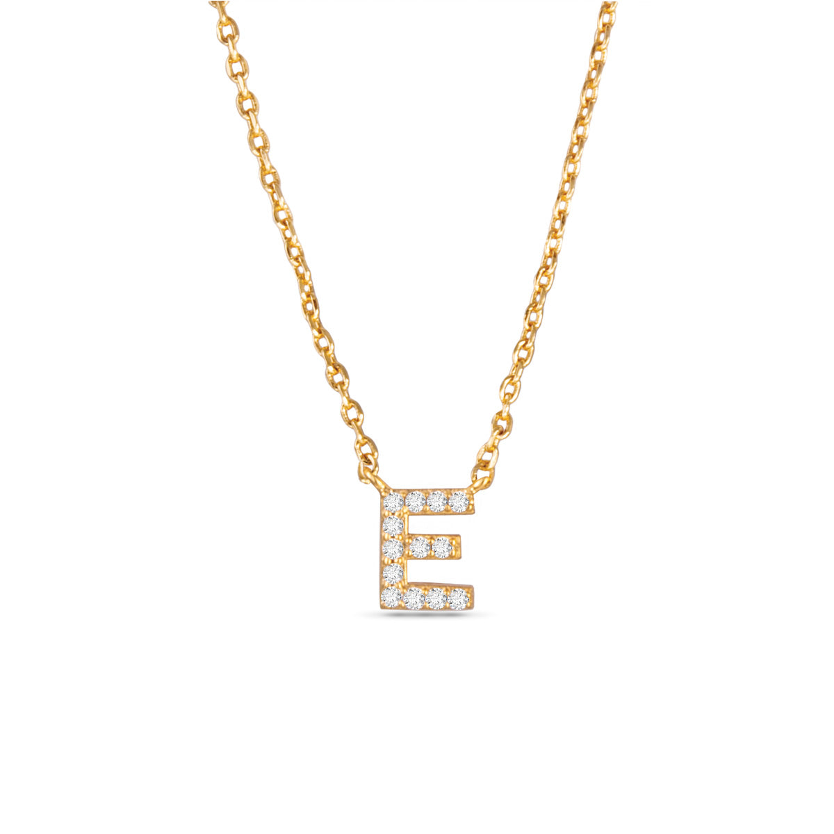 Gold CZ Initial Necklace