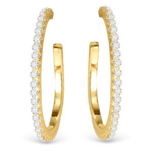Gold Micro CZ Hoop Earrings, 18K Gold Dipped