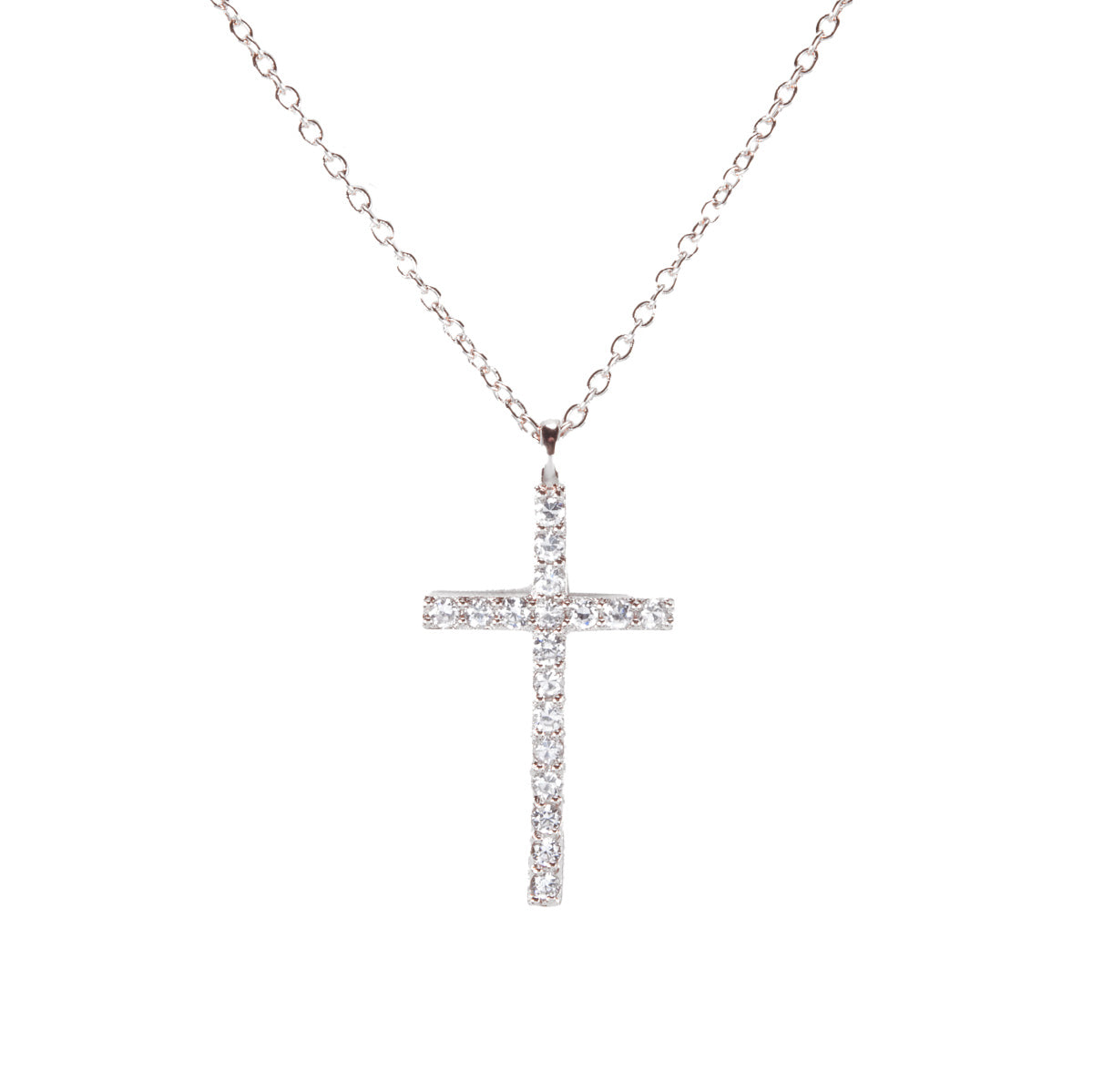 Timeless Radiance Cross Necklace Silver