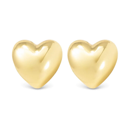 Chunky Gold Heart Stud Earrings