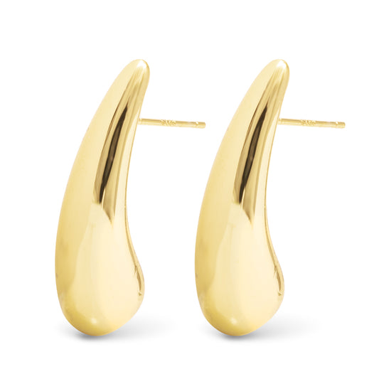 Gold polished droplet earrings 