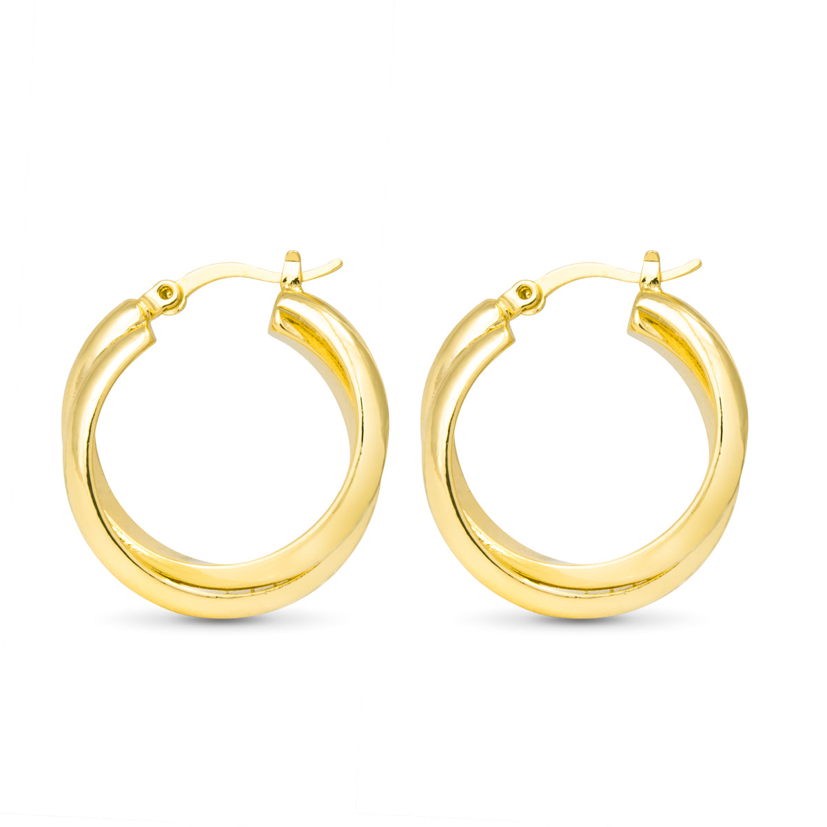 Diana Polished Simple Twist Hoop Gold