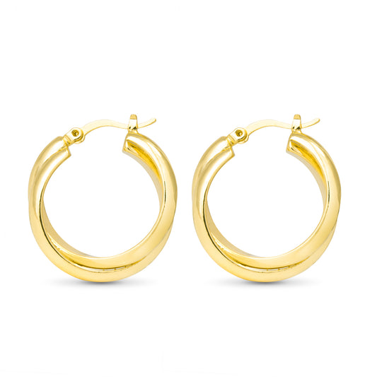 Diana Polished Simple Twist Hoop Gold