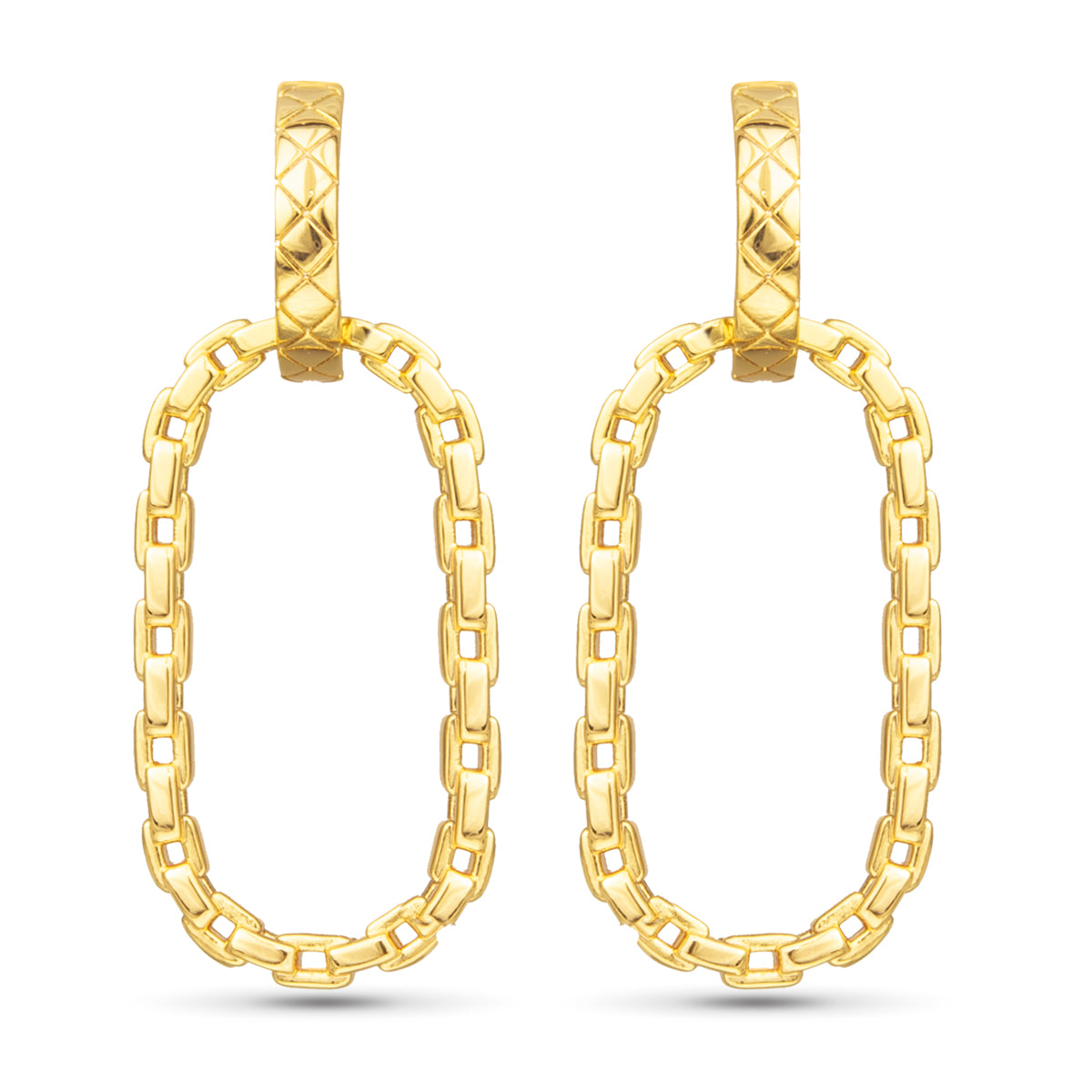 Chiara Polished Chain Link Drop Gold