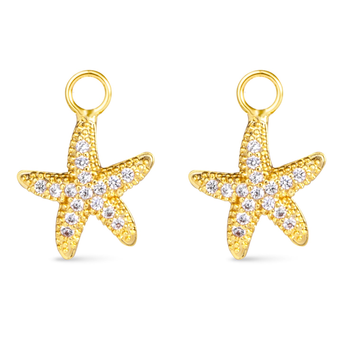 CZ Starfish Earring Charm Gold