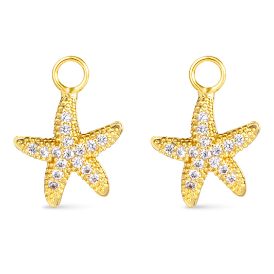 CZ Starfish Earring Charm Gold