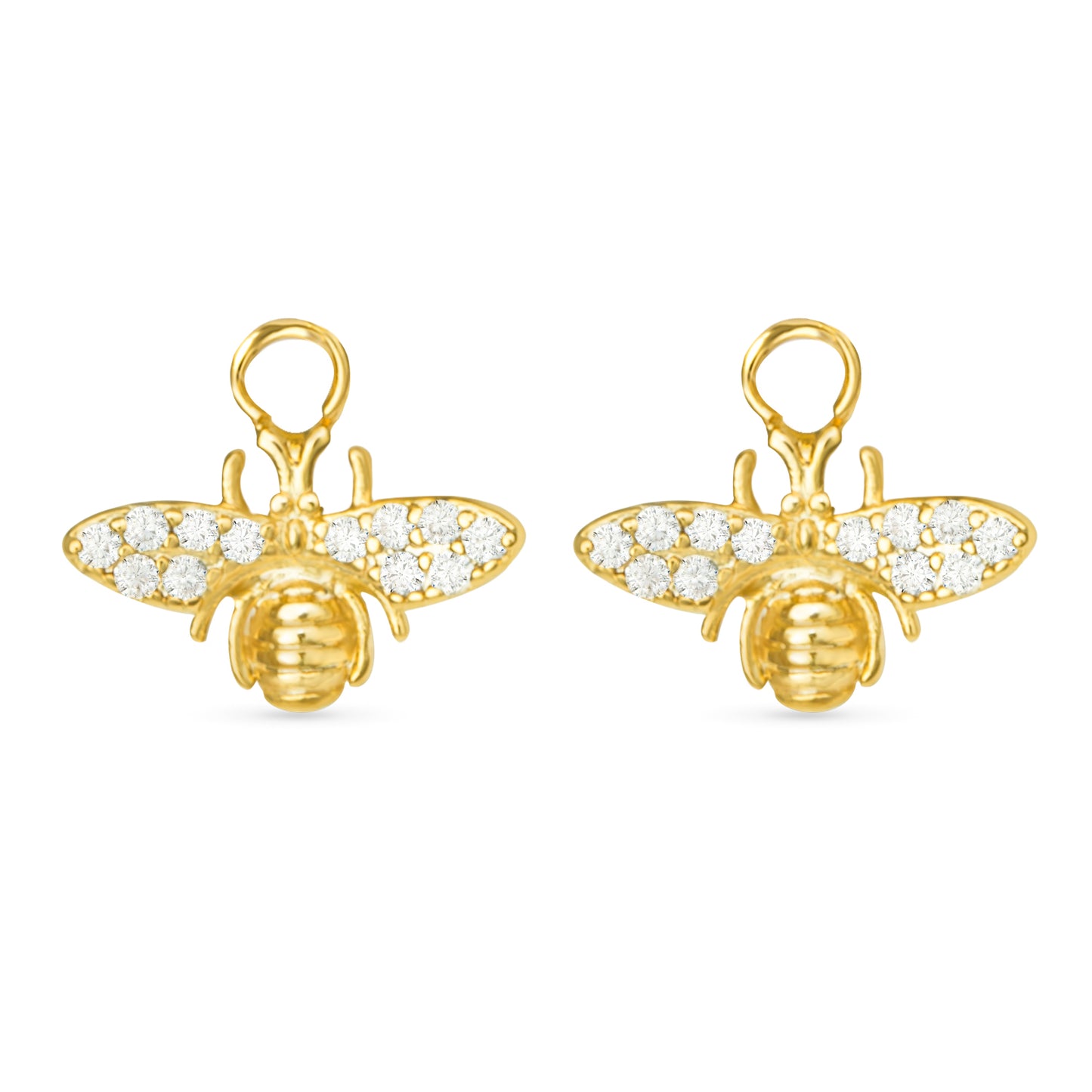 CZ Bee Earring Charm Gold