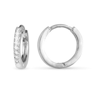 Silver Add A Charm CZ Hoop Earring, Sterling Silver Dipped