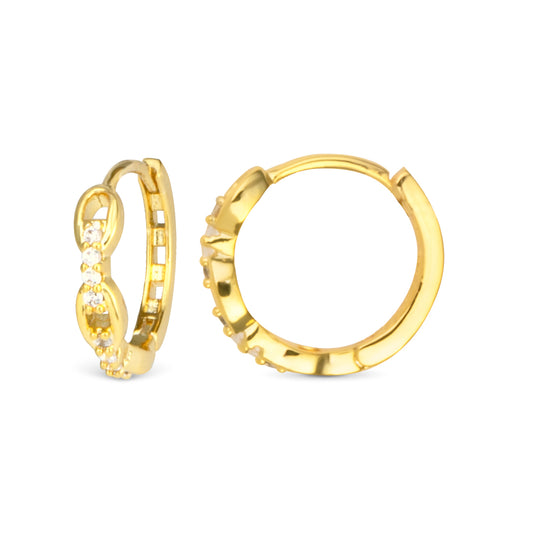 Add A Charm CZ Chain Hoop Earring Gold