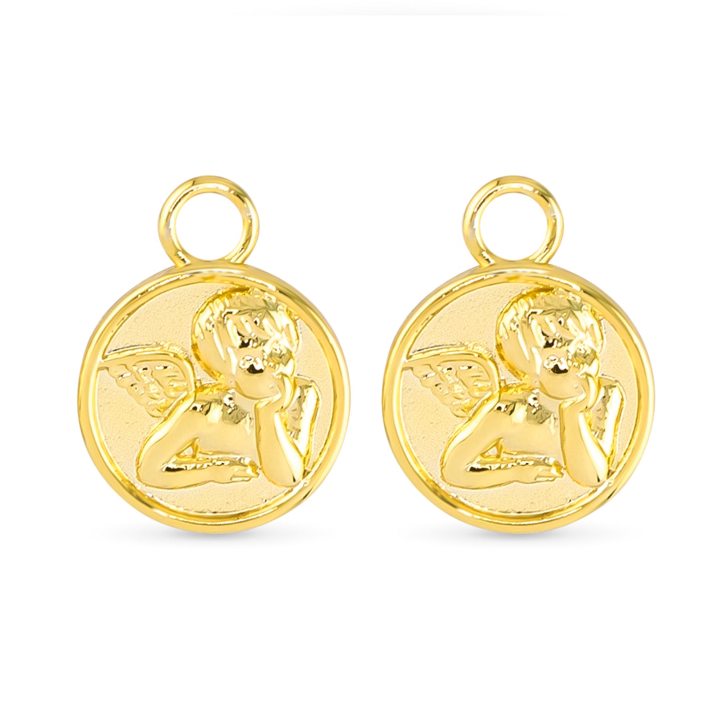 Angel Pendant Earring Charm Gold