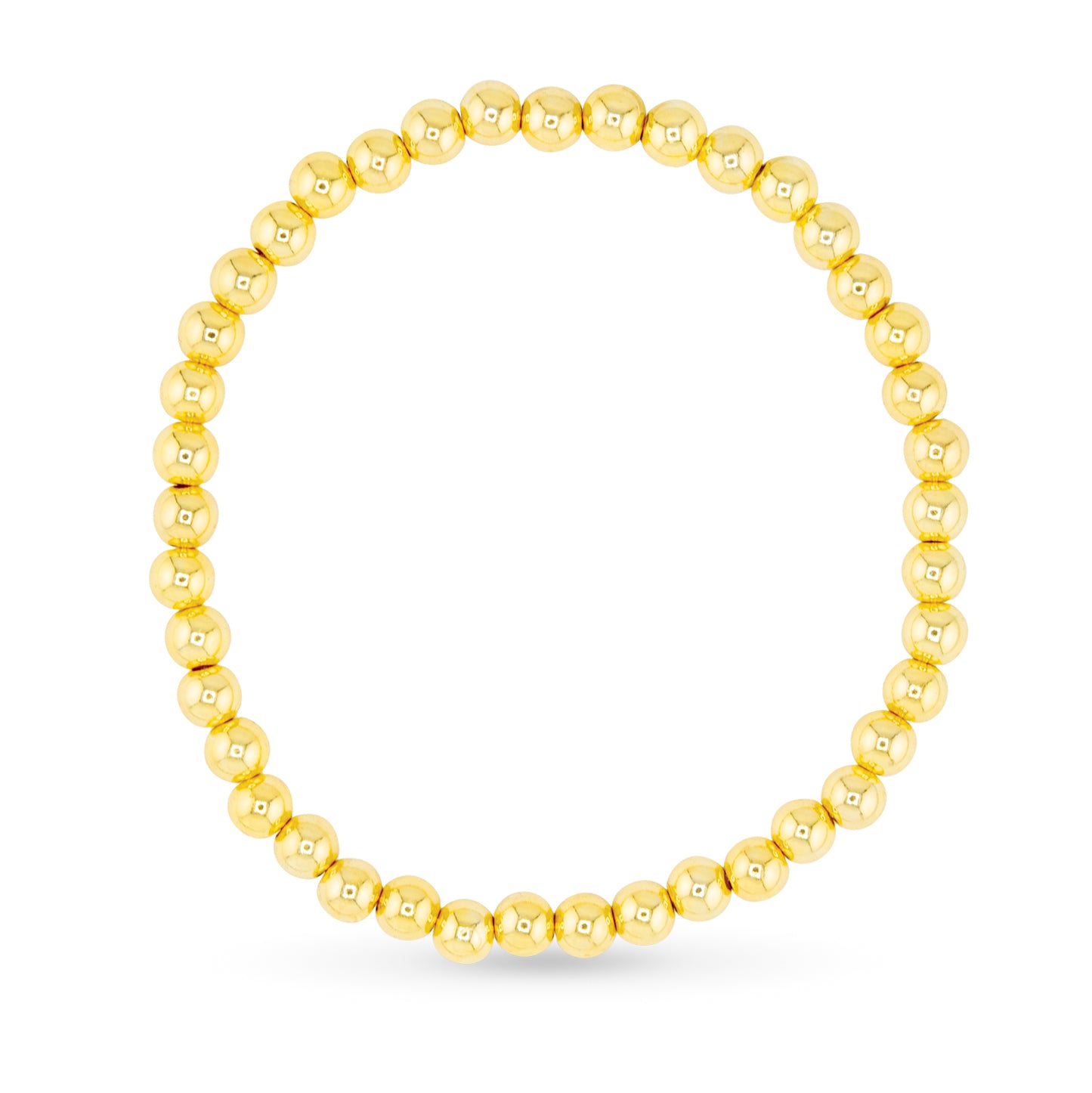 Gold 5mm Beaded Stretch Bracelet