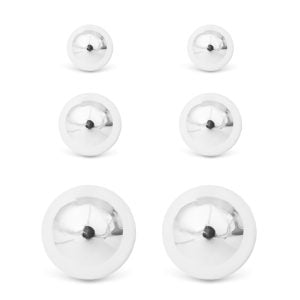 3 Piece Set of Silver Stud Earrings