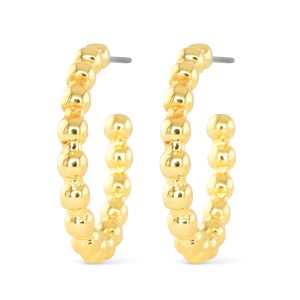 gold beaded hoop earrings