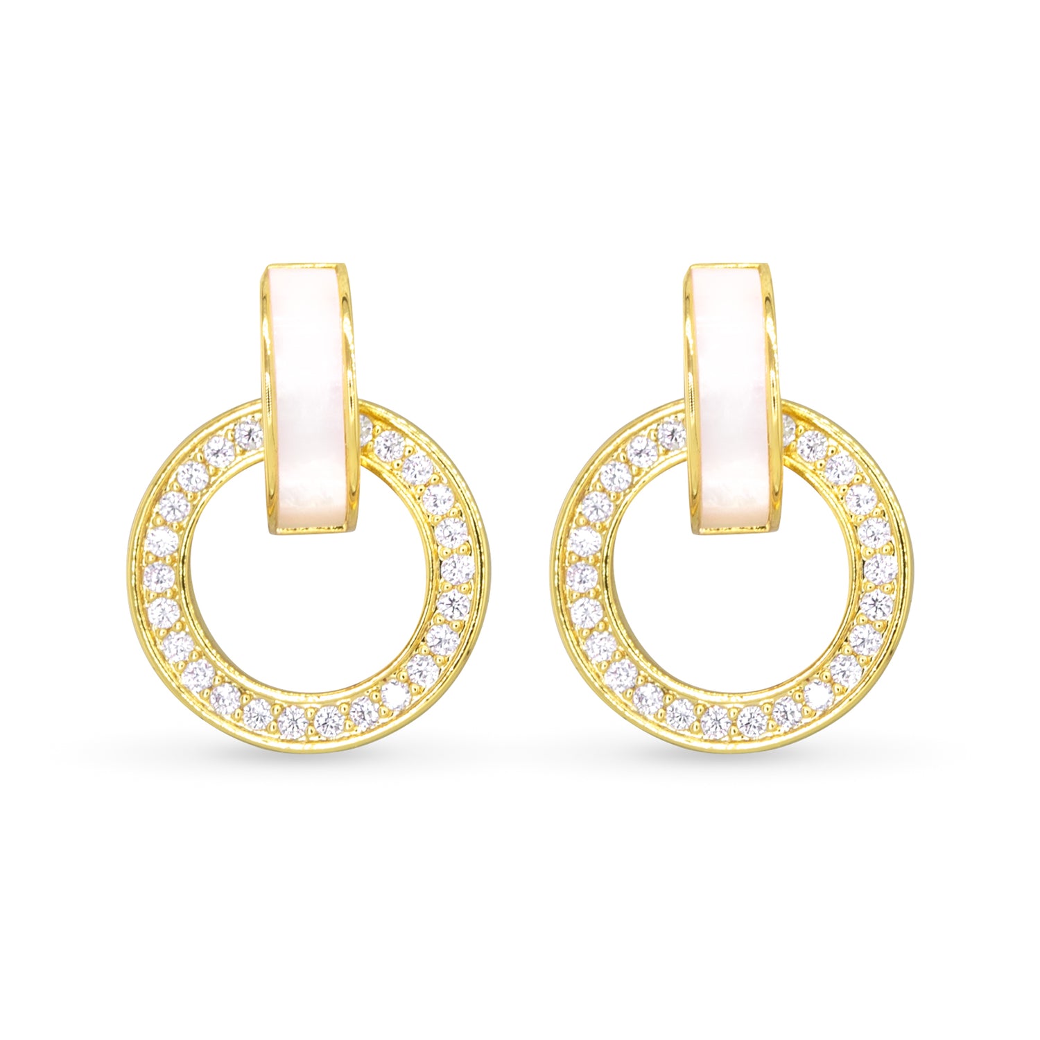 gold hoop earrings with rhinestone details 