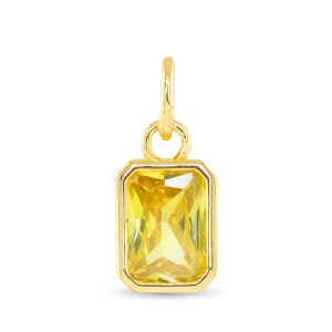 gold pendent with a yellow stone 