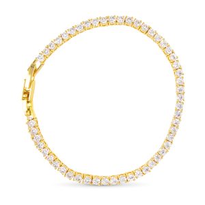 Gold CZ Traditional Tennis Bracelet