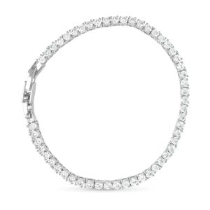Silver CZ Traditional Tennis Bracelet
