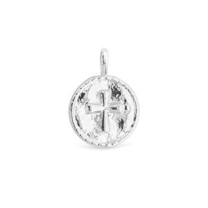 Silver Cross Pendant Charm, Sterling Silver Dipped