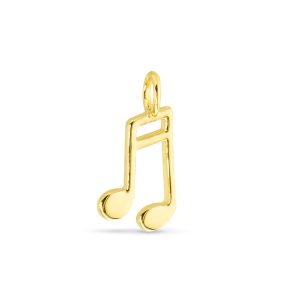 Gold Music Note Charm, 18K Gold Dipped