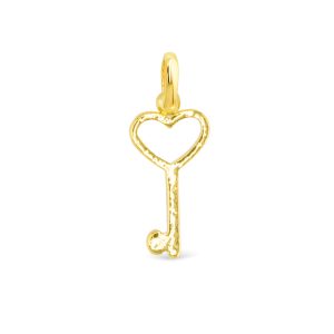 Gold Heart Key Charm