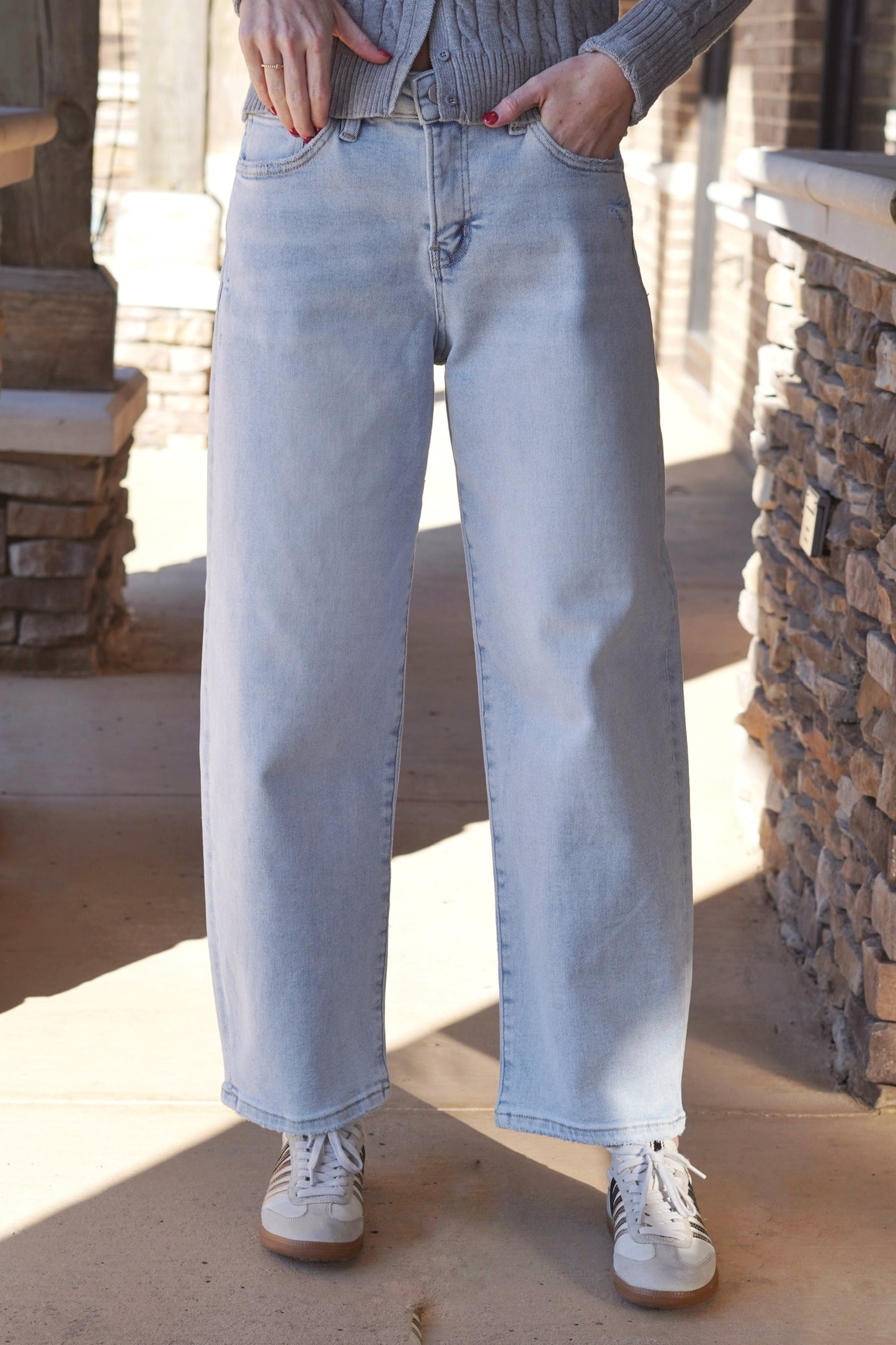 Haven Light Wash Cropped Barrel Jeans