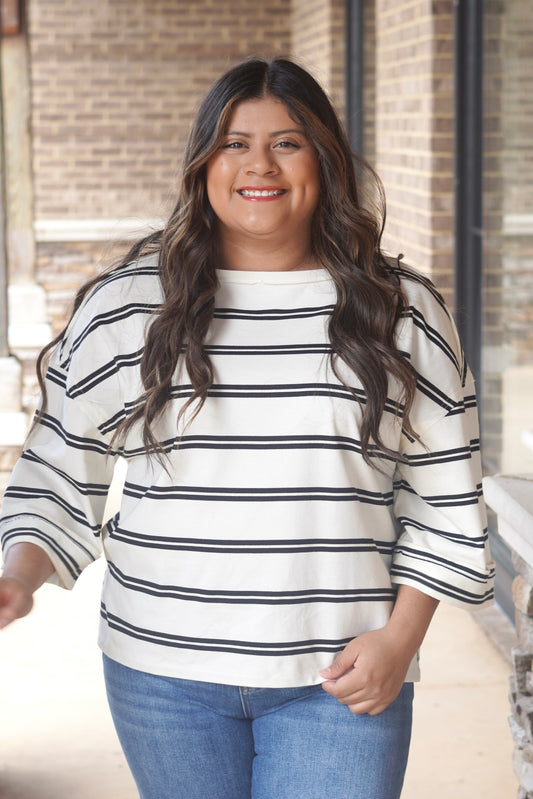 Timeless Stripe Half Sleeve Top