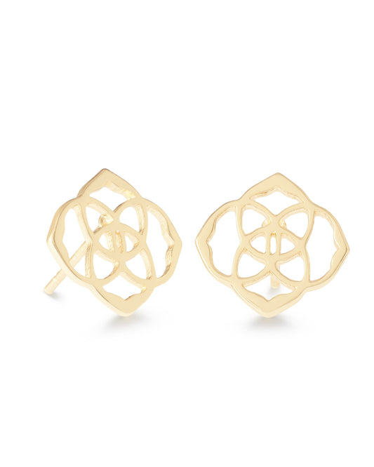 The Kendra Scott medallion logo meets a versatile stud in the Dira Earring in Gold. Always iconic and effortlessly classy, this stud is a one-of-a-kind accent piece to add to your everyday stack.