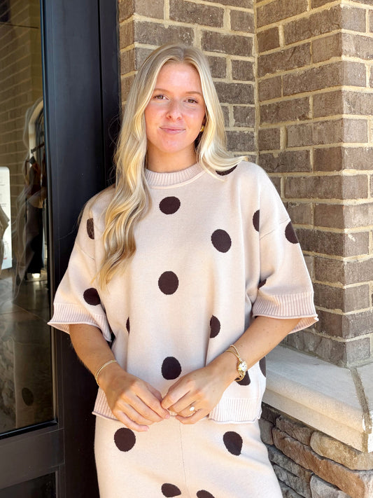 Penny Polka Dot Short Sleeve Sweater