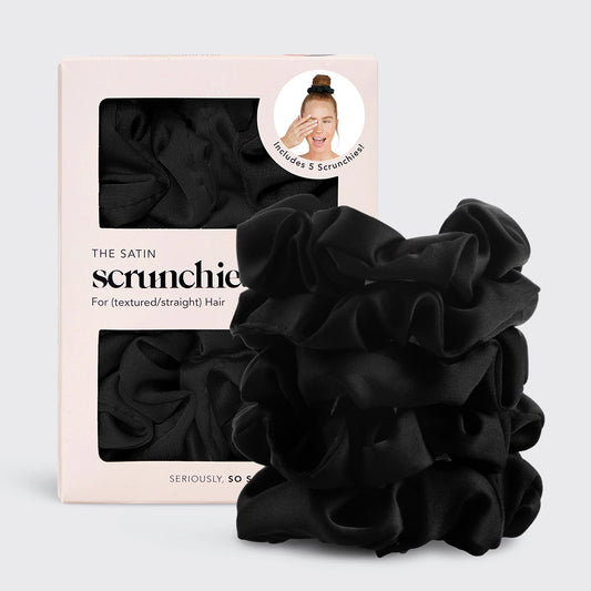 Black Satin Sleep Scrunchies